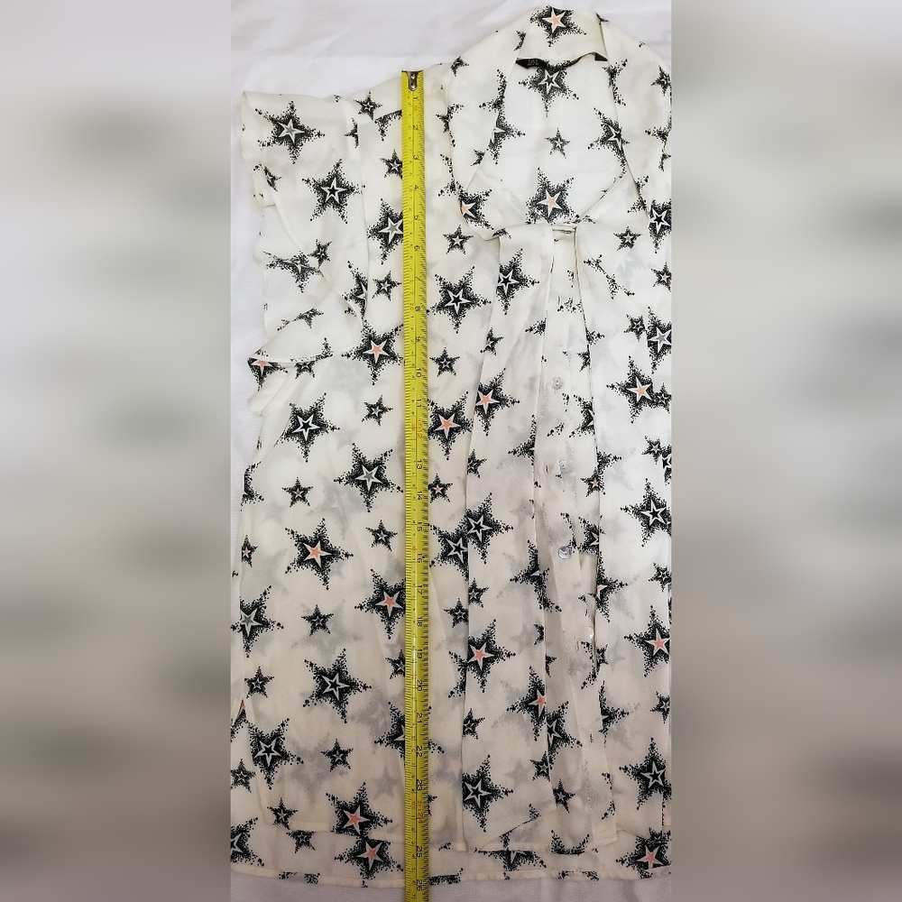 Zara Basic Star Patterned Blouse - Picture 5 of 8